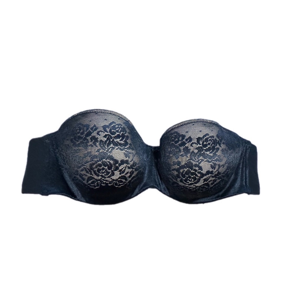 Soma Stunning Support Strapless Bra Womens 38C Black Excellent Lace Underwire